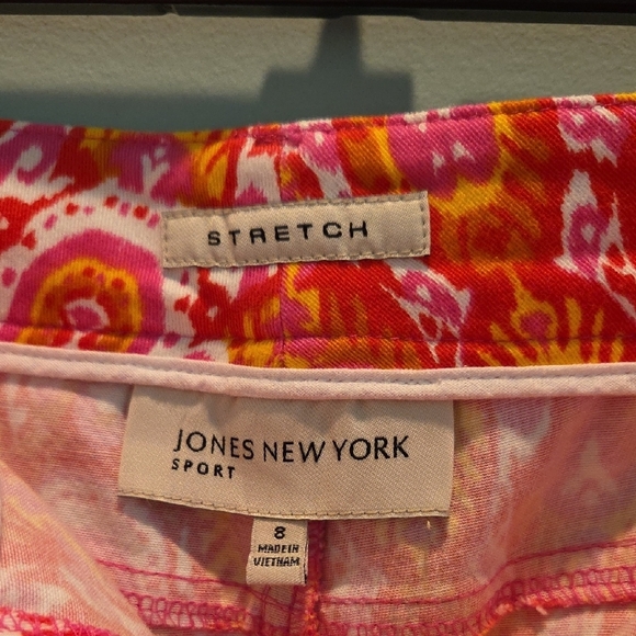 Jones New York Sport Pencil Skirt Stretch Multi-colored Patterned Size 8 Cotton - Picture 2 of 13